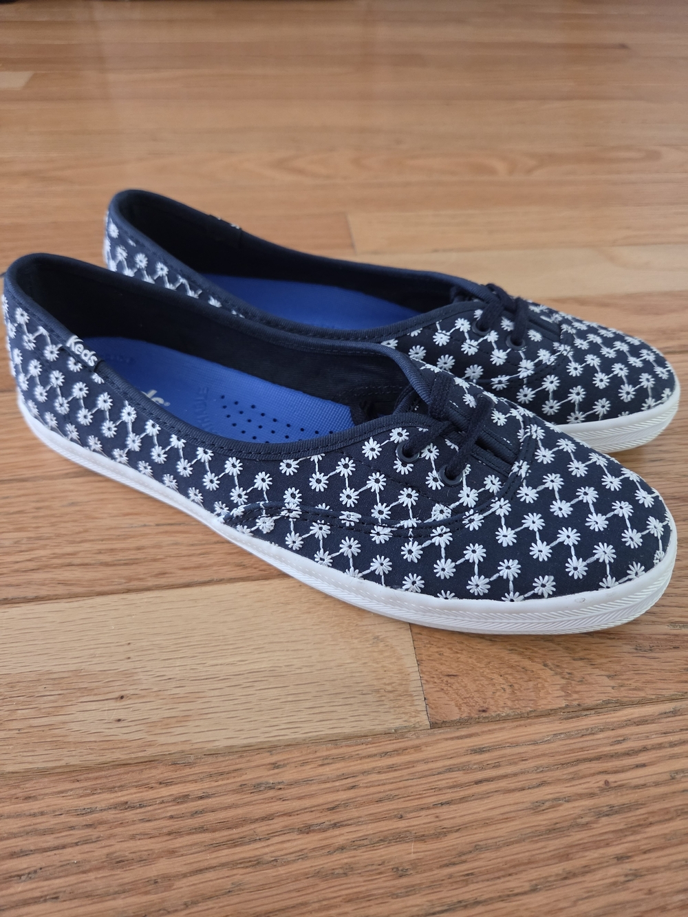 Keds Champion Daisy Navy Floral Canvas Lace-Up Sneakers  Size 8